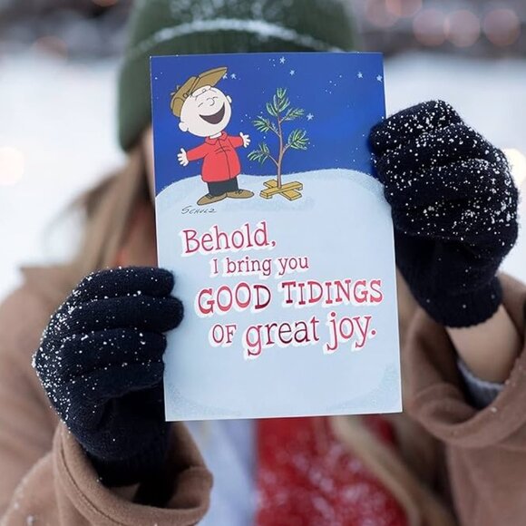20 DaySpring Christmas Cards Peanuts Charlie Brown Good Tidings Great Joy KJV - Picture 3 of 8